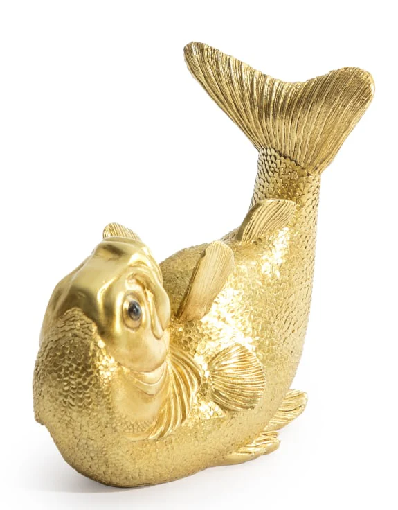 "Drinks Like a Fish" Wine Bottle Holder Gold - Image 3
