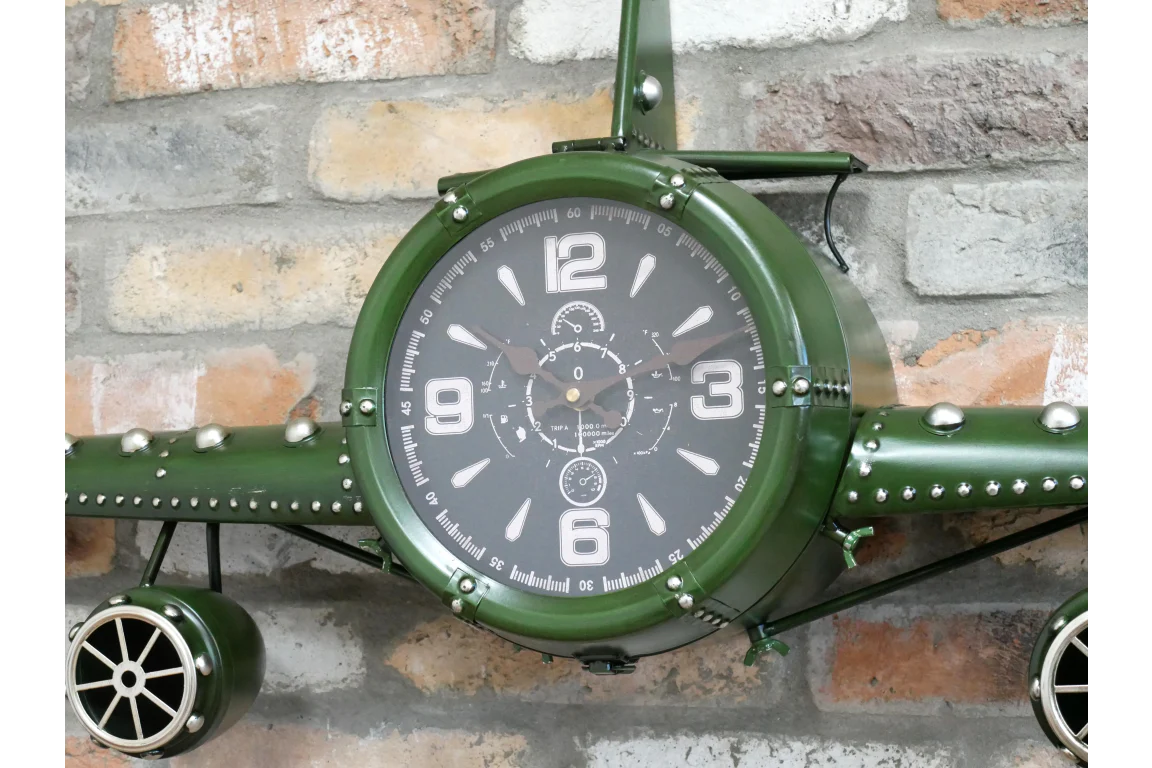 Aeroplane Wall Clock Green - Image 2