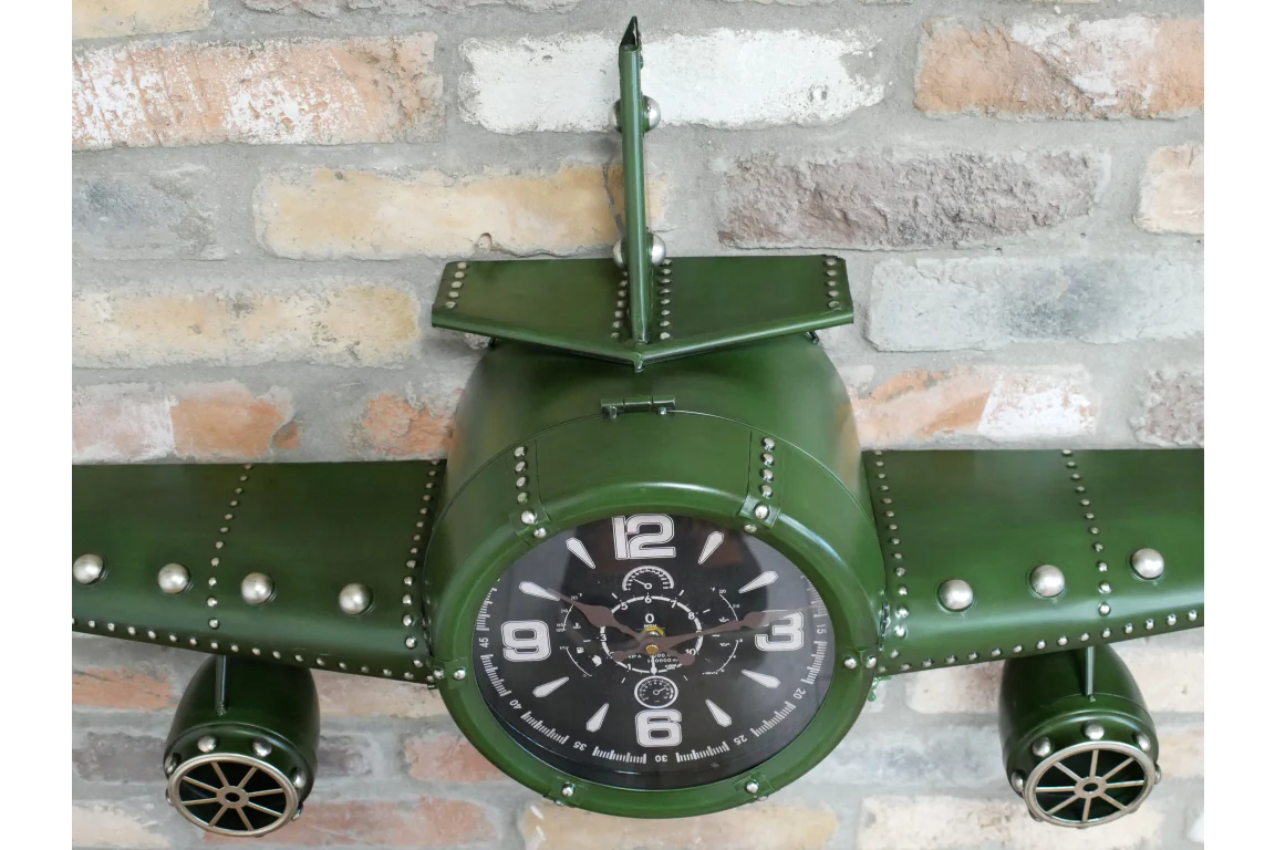 Aeroplane Wall Clock Green - Image 3