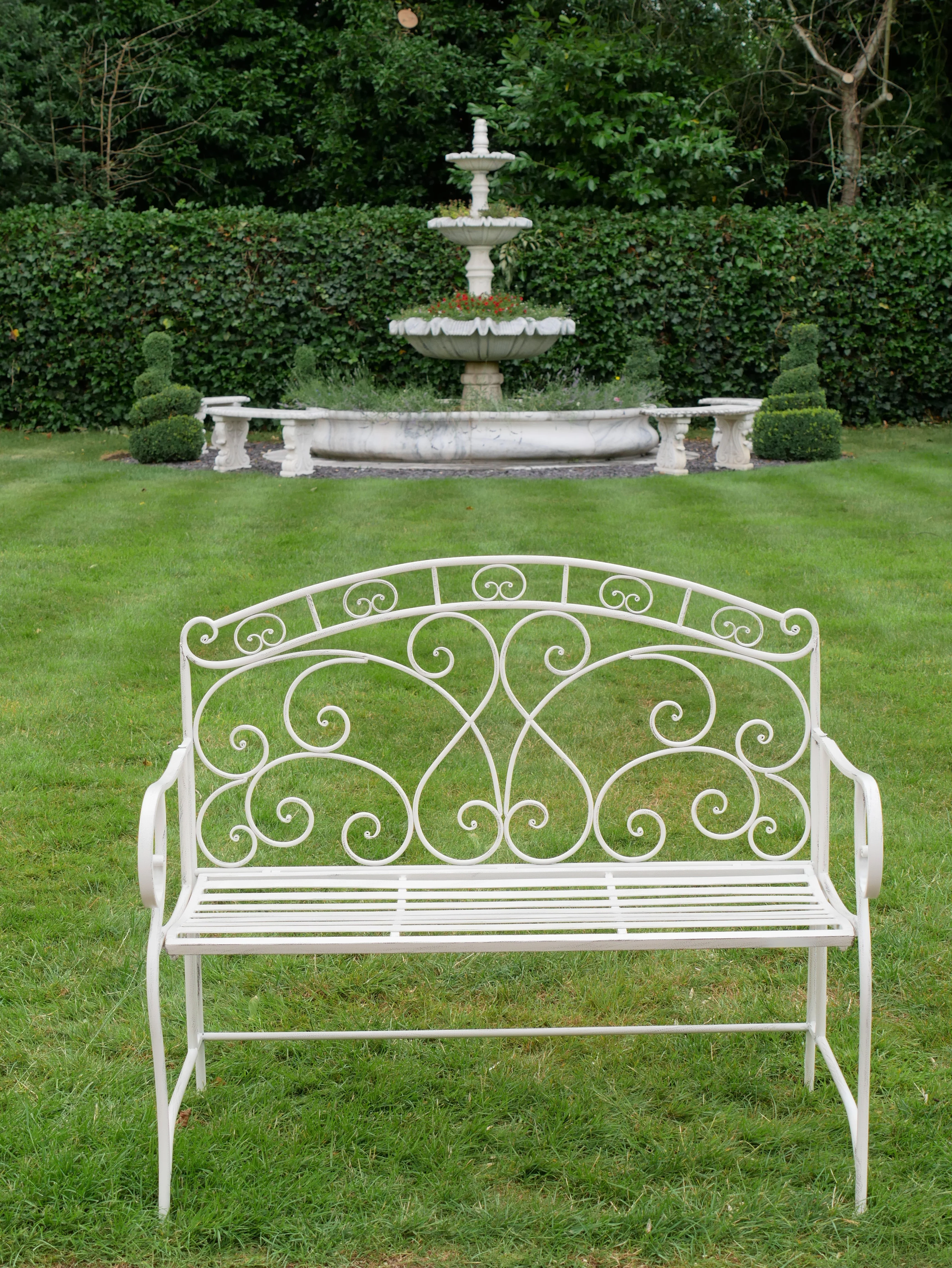 Outdoor Cream Bench - Image 2