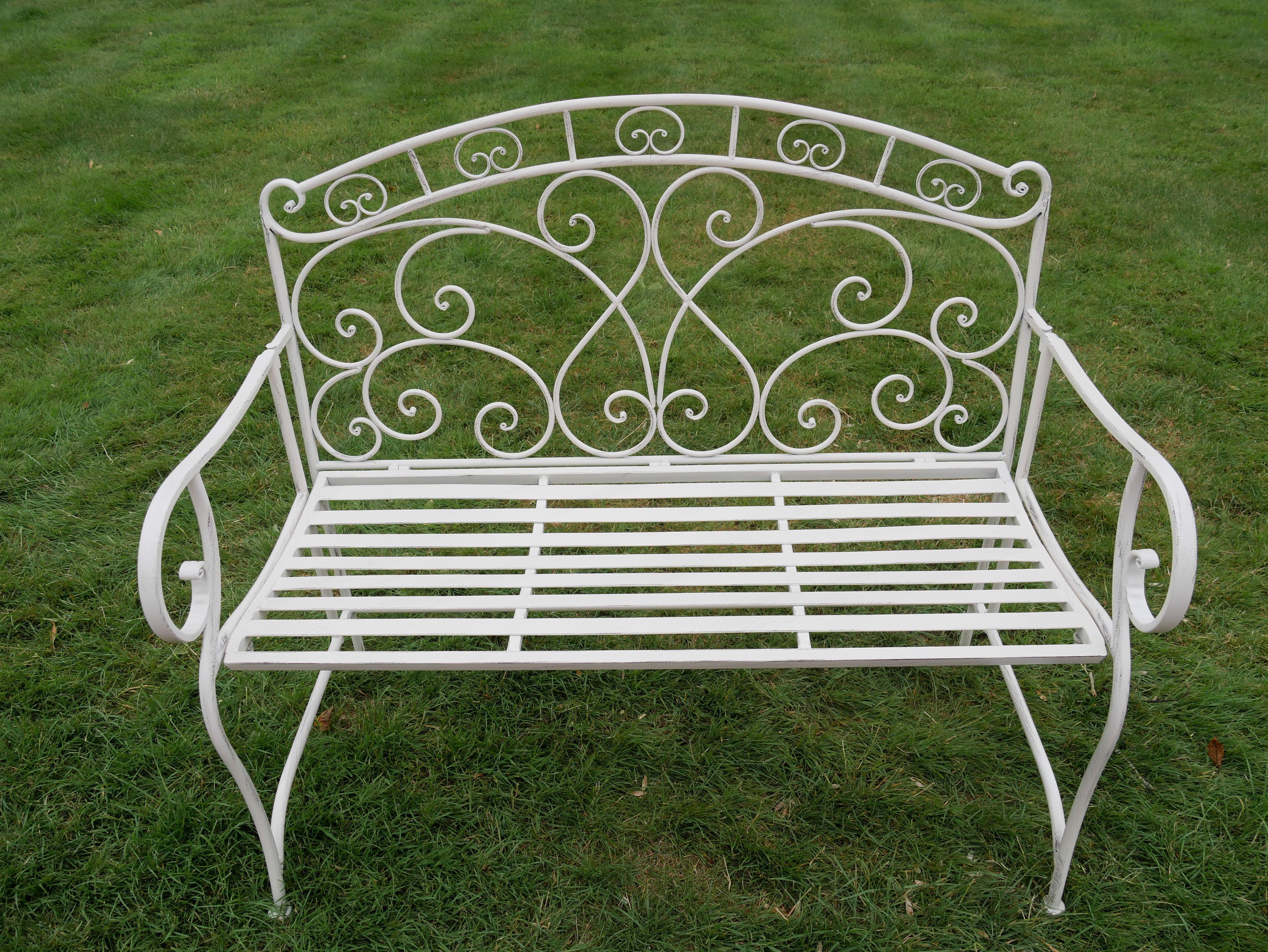 Outdoor Cream Bench - Image 3