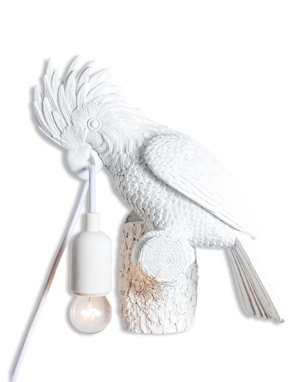Antique Cockatoo on Perch Wall Lamp - Image 2