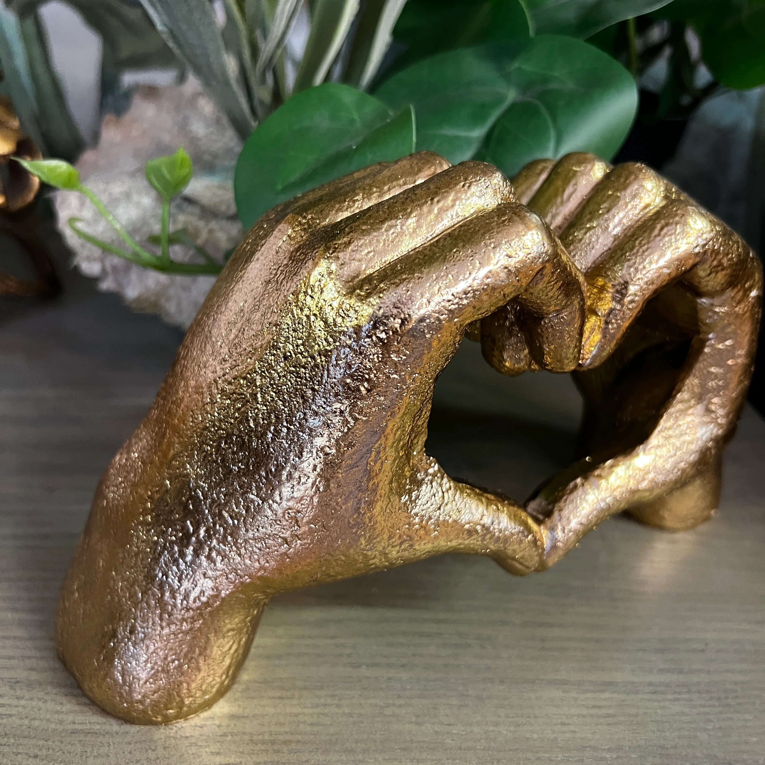 Hand Heart Ornament Gold - Image 3