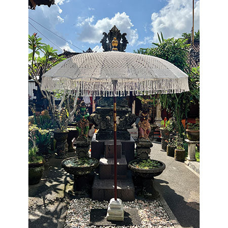 Bali White Macrame Sun Parasol - Image 5