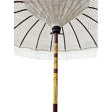 Bali White Macrame Sun Parasol - Image 7