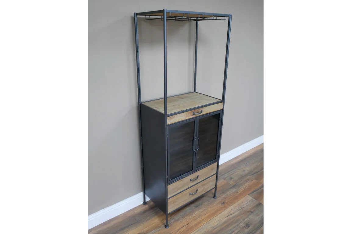 Black Industrial Wine Cabinet - Image 2