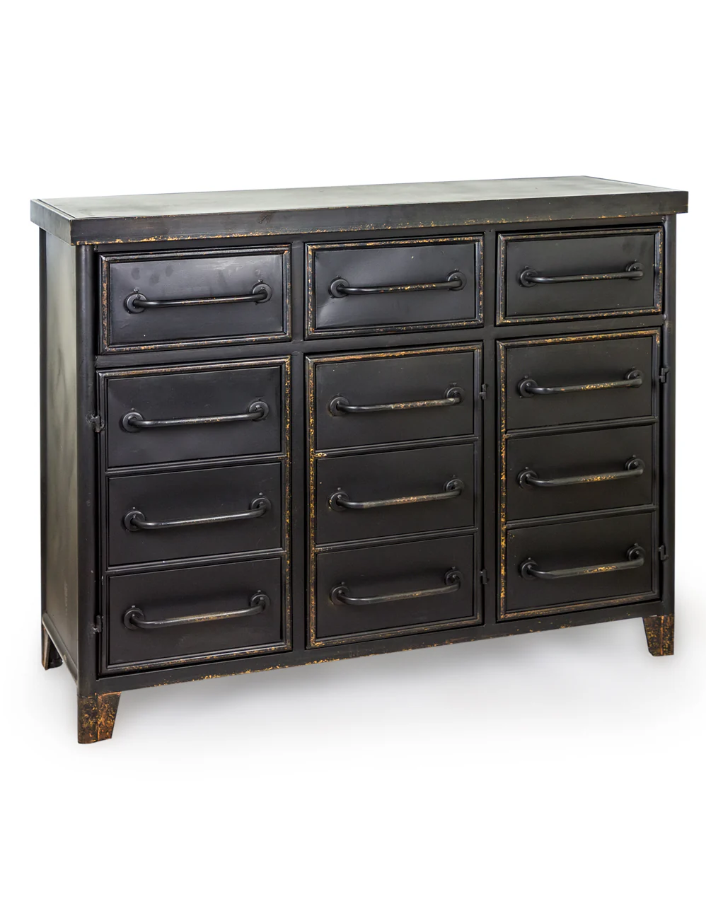 Black Metal "Verne" Drawer Cabinet