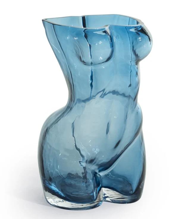 Blue Female Body Glass Vase