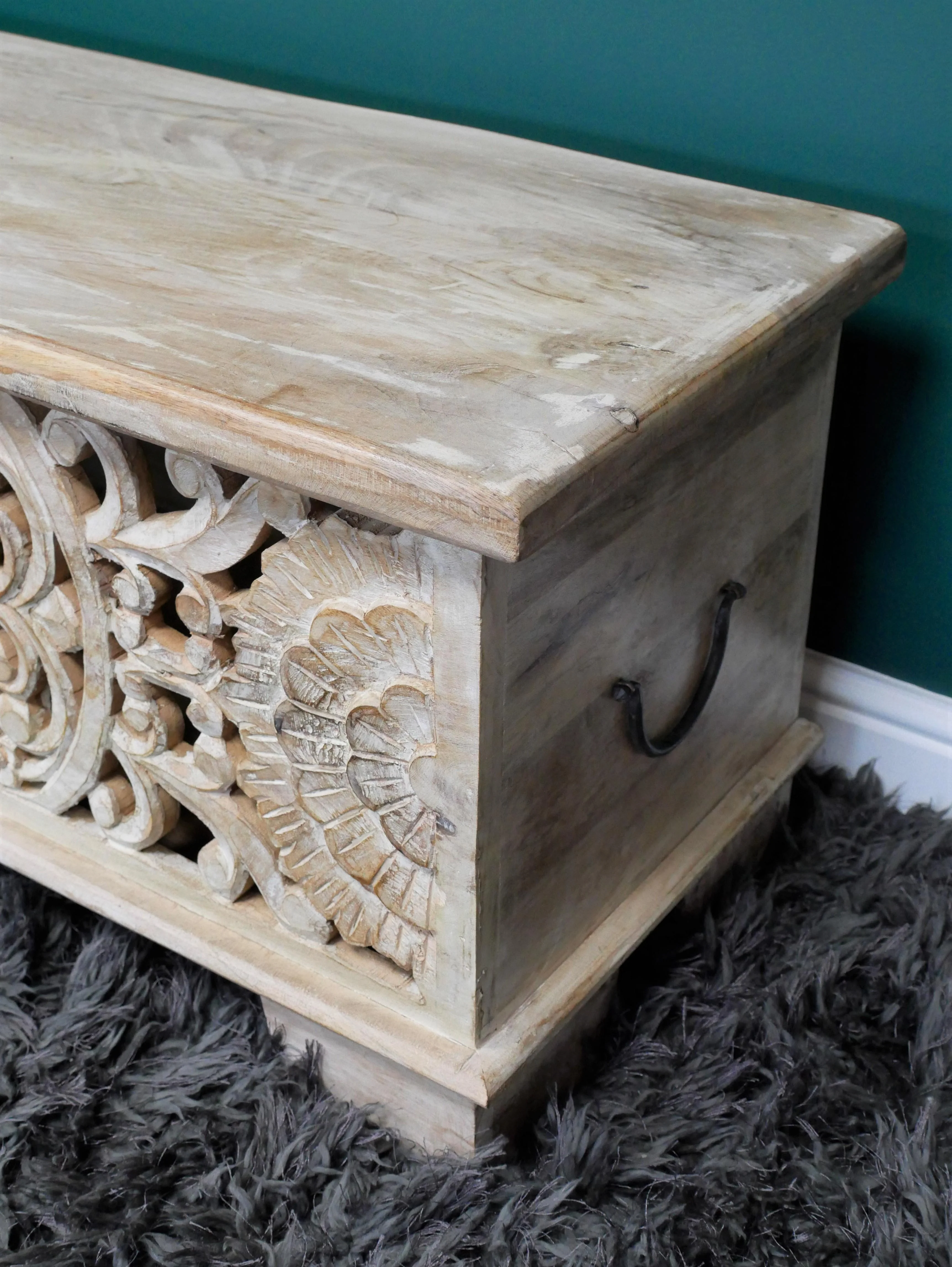 Carved Storage Bench - Image 2