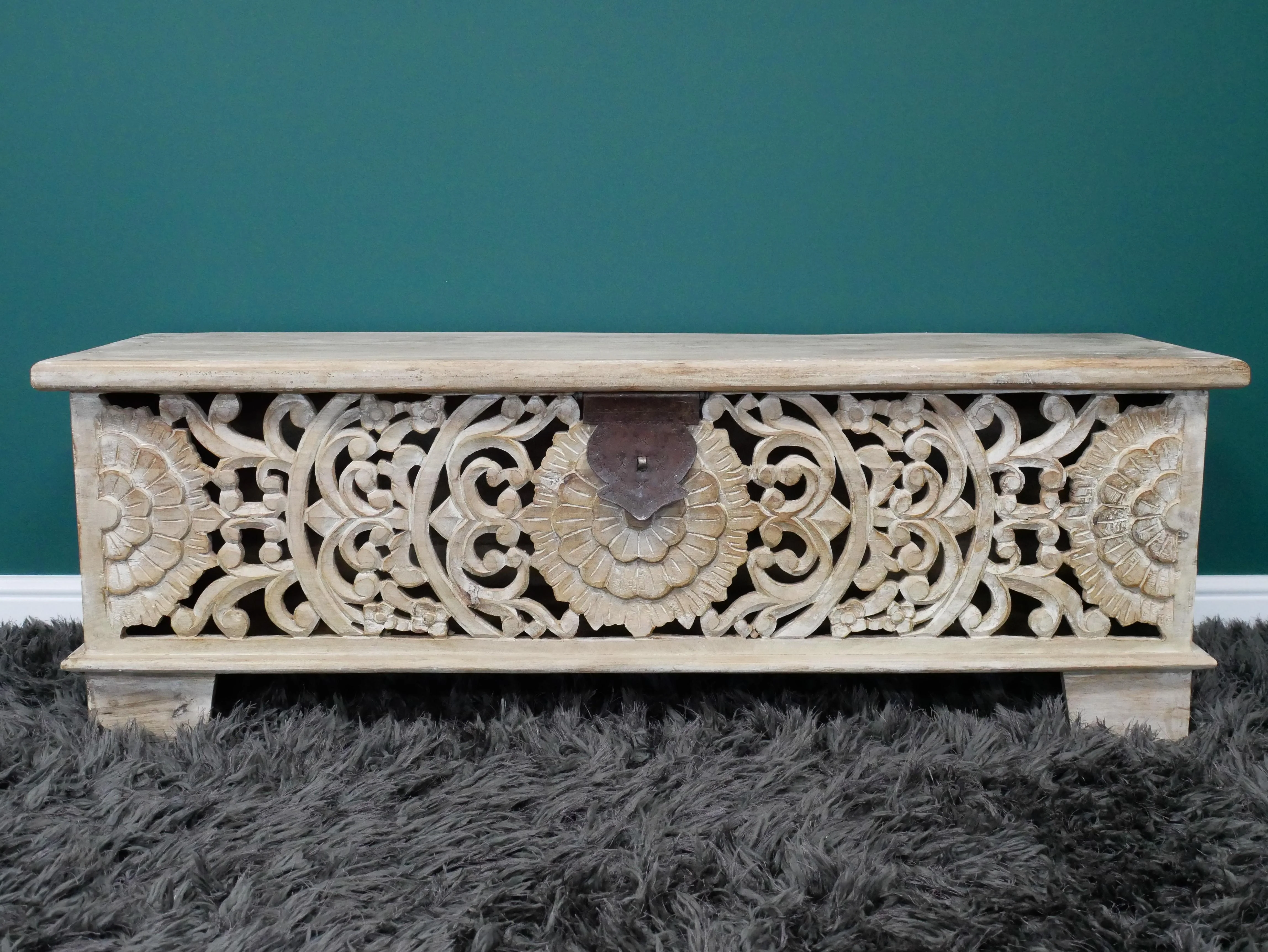 Carved Storage Bench - Image 6