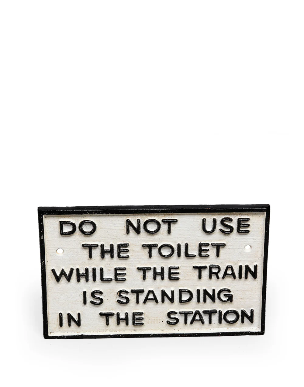 Cast Iron Antiqued Toilet Warning Sign
