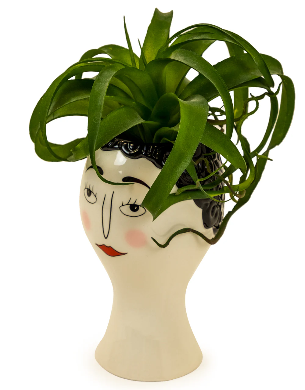 Ceramic Doodle Woman's Face Vase - Blush - Image 2