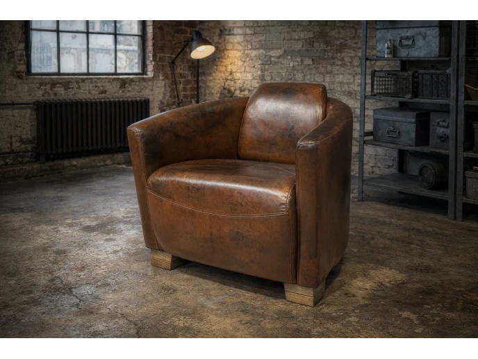 Leather Cigar Chair- Back In Stock