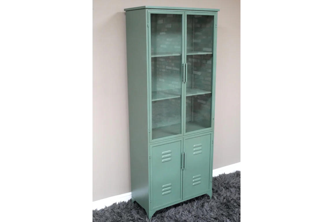 Display Cabinet Glass & Metal Green - Image 4