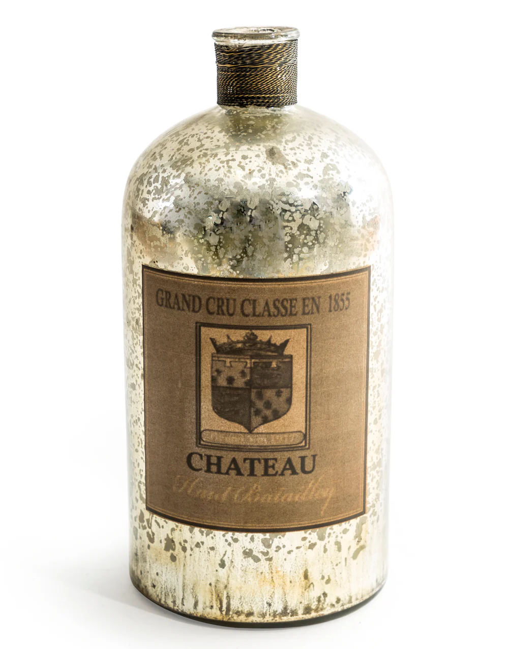 Extra Large Antique Silver Glass Bottle / Vase - Image 2