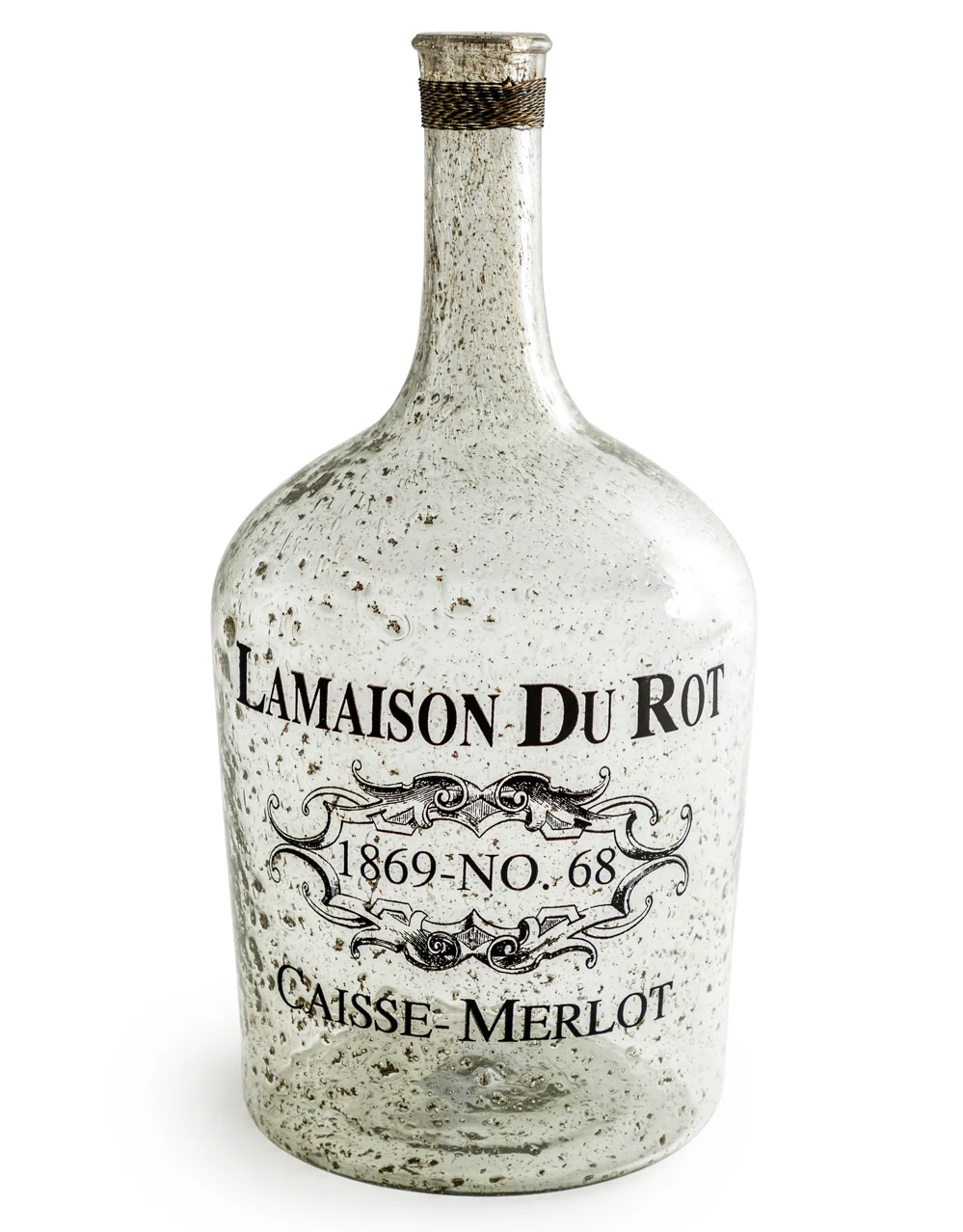Extra Large Bubbled Glass "La Maison Du Rot" Bottle / Vase - Image 2