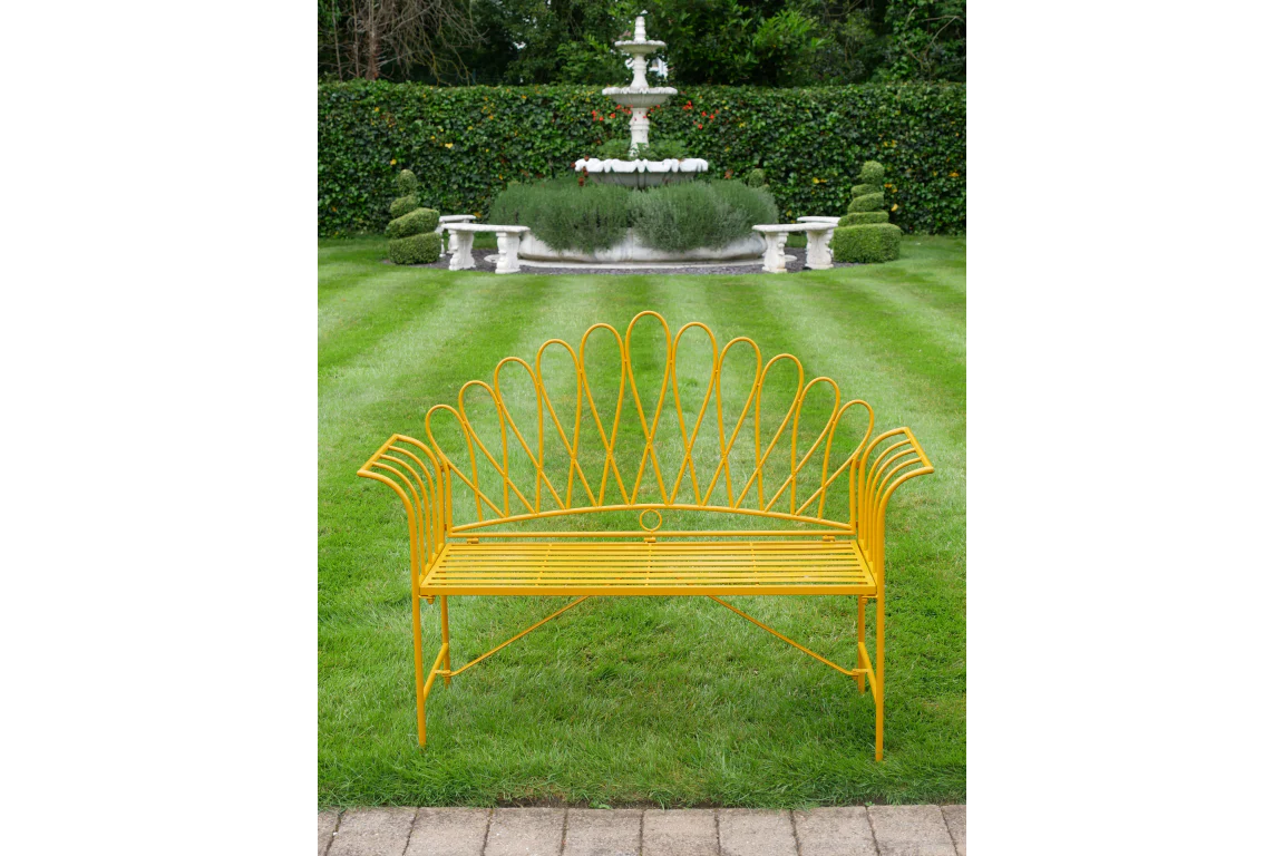 Garden Bench - Yellow. Back In stock - Image 2