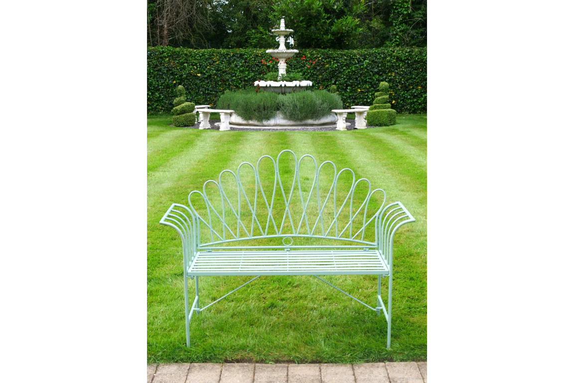 Garden Bench - Pale Blue - Image 2