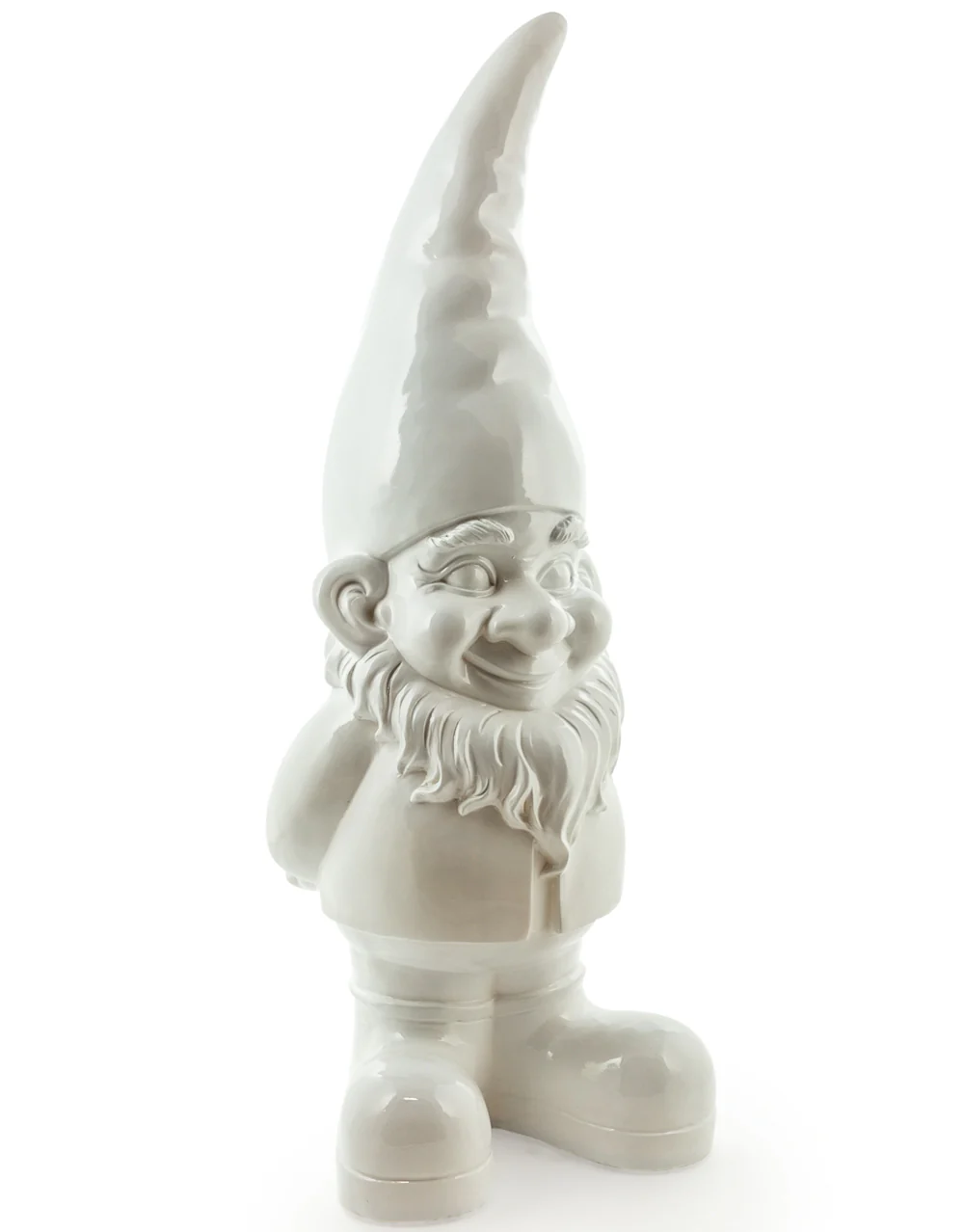 Giant Bright White Standing Gnome - Collection Only, Please contact us to order.