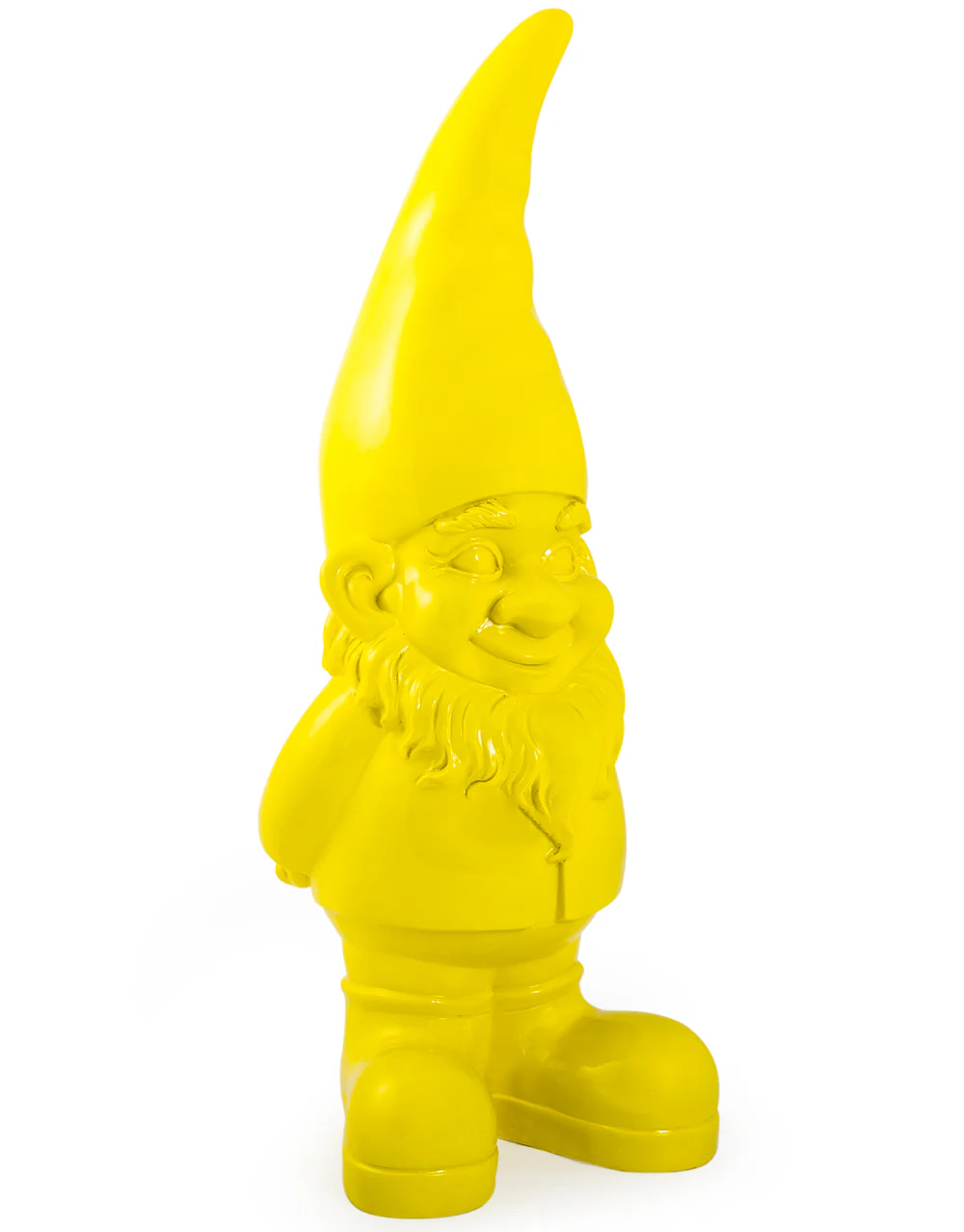 Giant Bright Yellow Standing Gnome Figure - Collection Only, Please contact us to order.