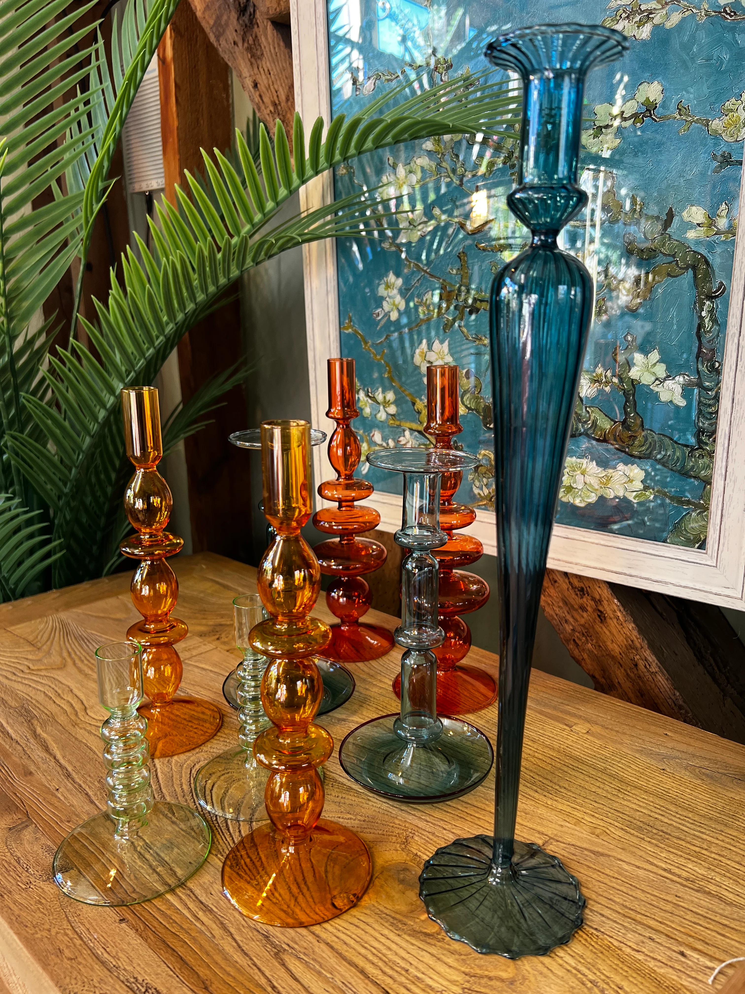 Glass Candle Holder - Burnt Orange - Image 2