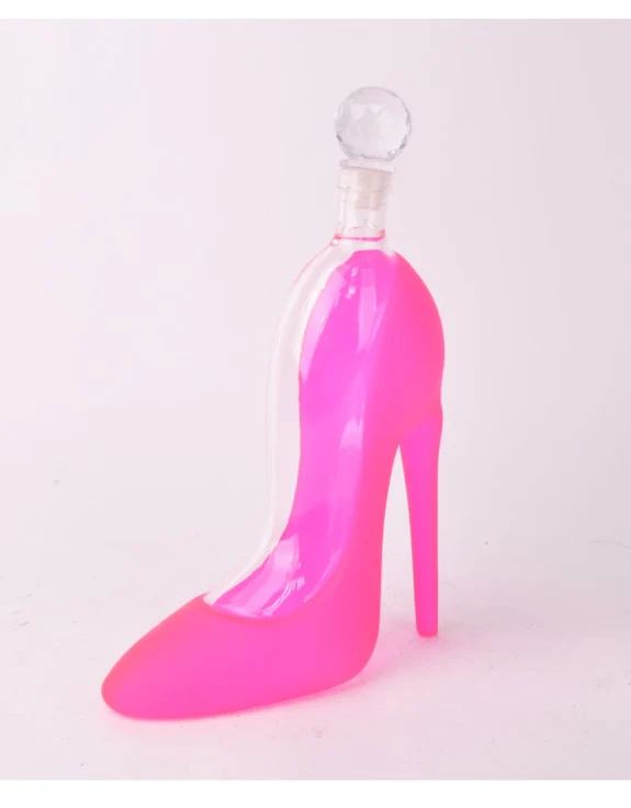 Pink Glass Shoe Decanter - Image 4
