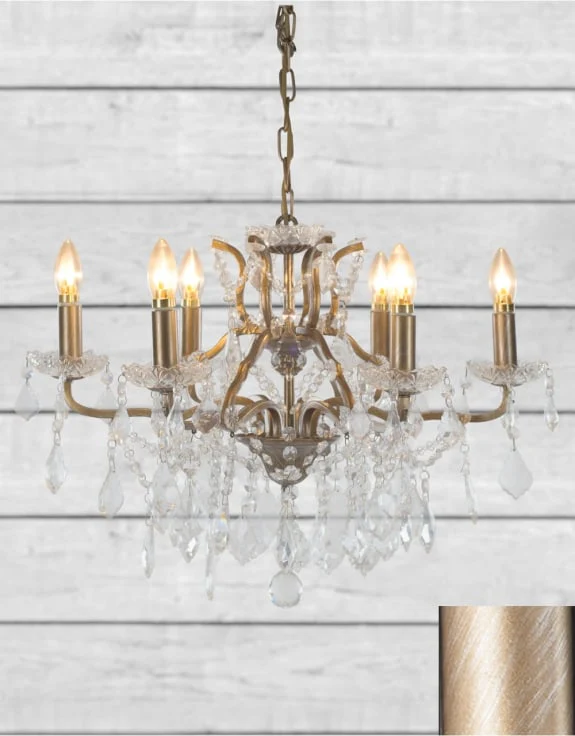 Bronze 6 Branch Shallow Chandelier - Image 2
