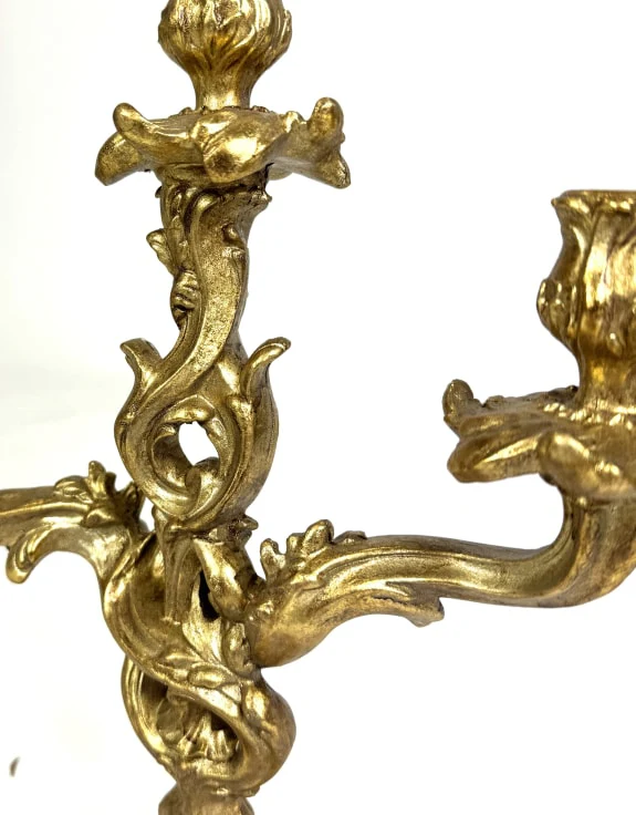 Gold Antiqued Finish Candelabra - Image 2