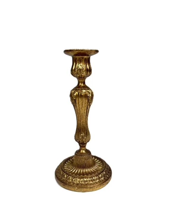 Gold Antiqued finish Candle Stick Large