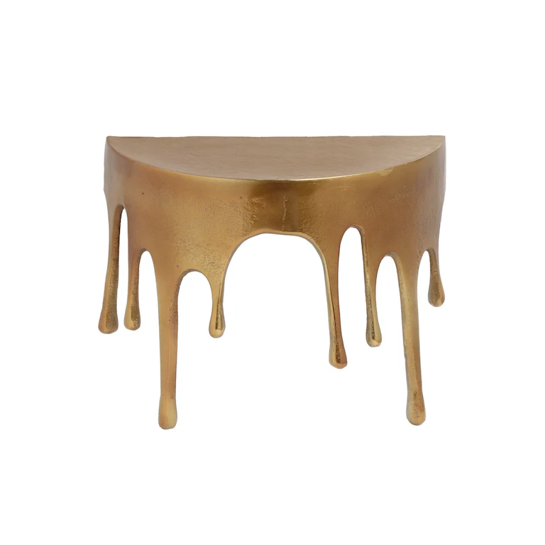Drip Small Oval Aluminium Wall Shelf Gold Or Nickel Silver