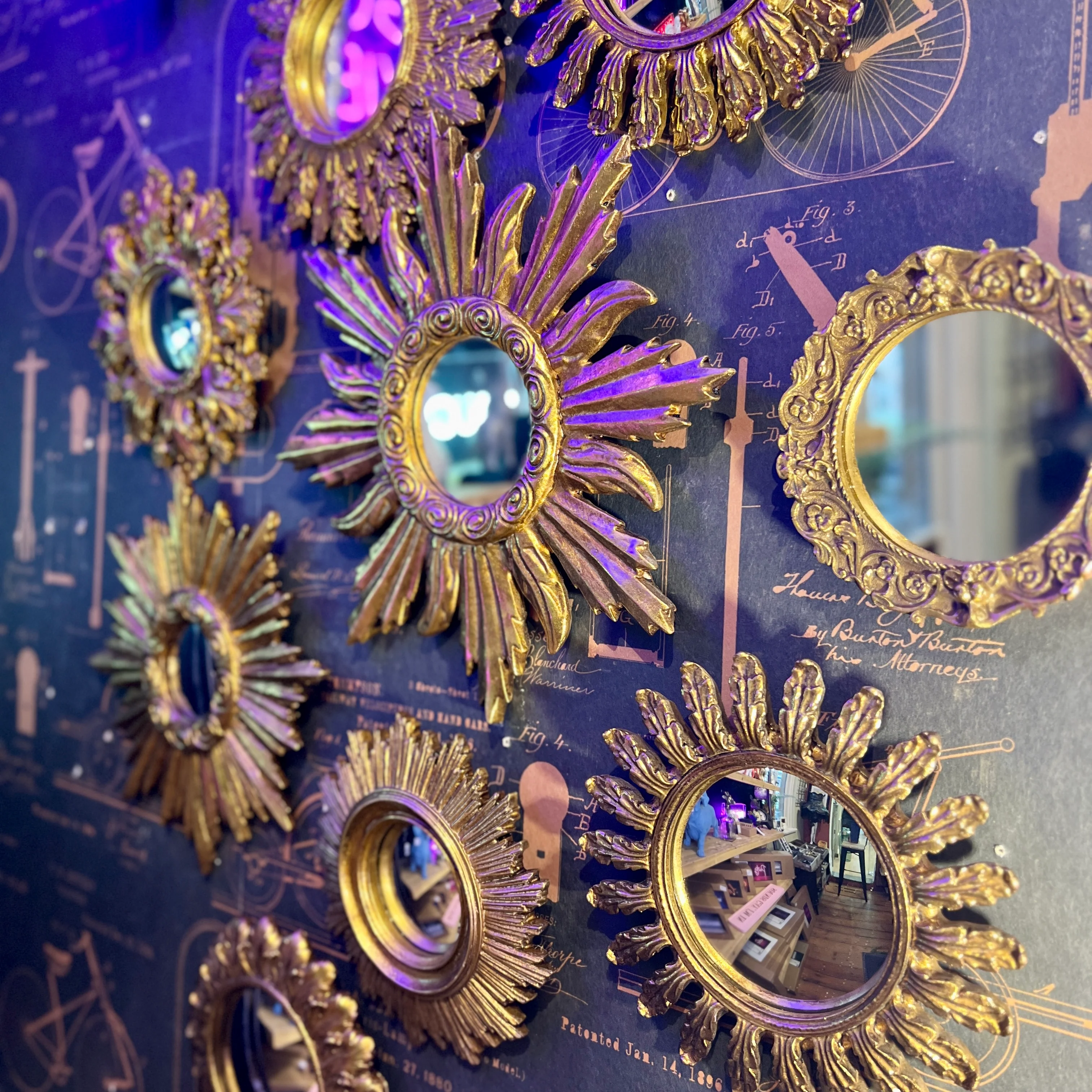 Ornate Gold Framed Small Convex Mirror - Image 3