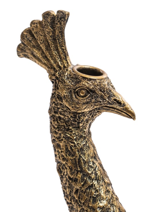 Gold Peacock Candle Holder - Image 2