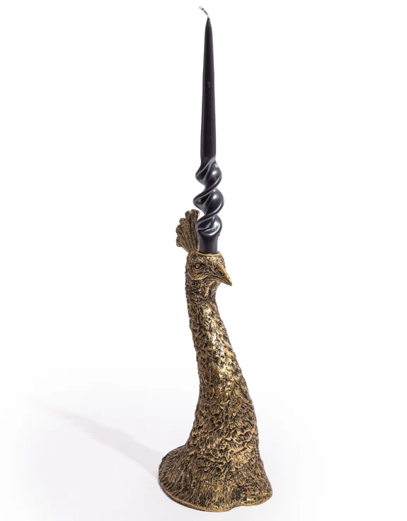 Gold Peacock Candle Holder - Image 3