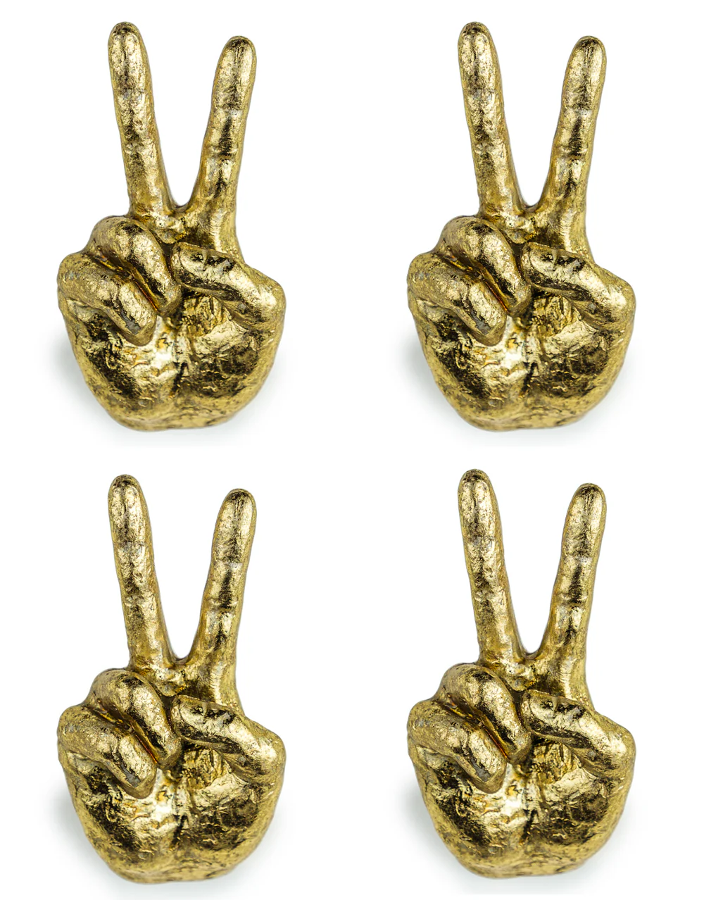 Gold Set of 4 Peace Wall Hands - Image 3
