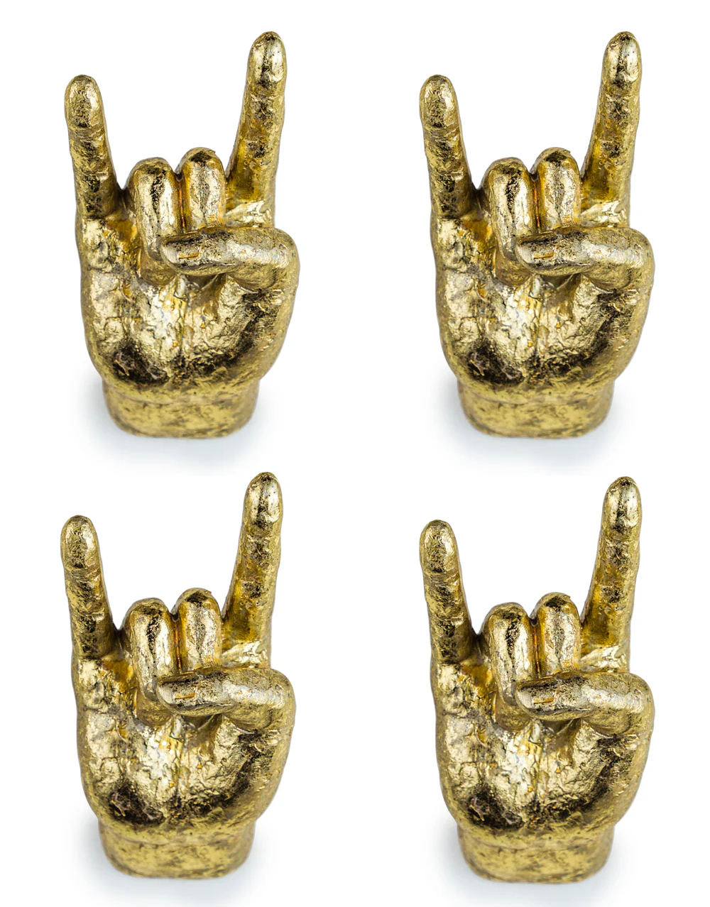 Gold Set of 4 Rock On Wall Hands - Image 2