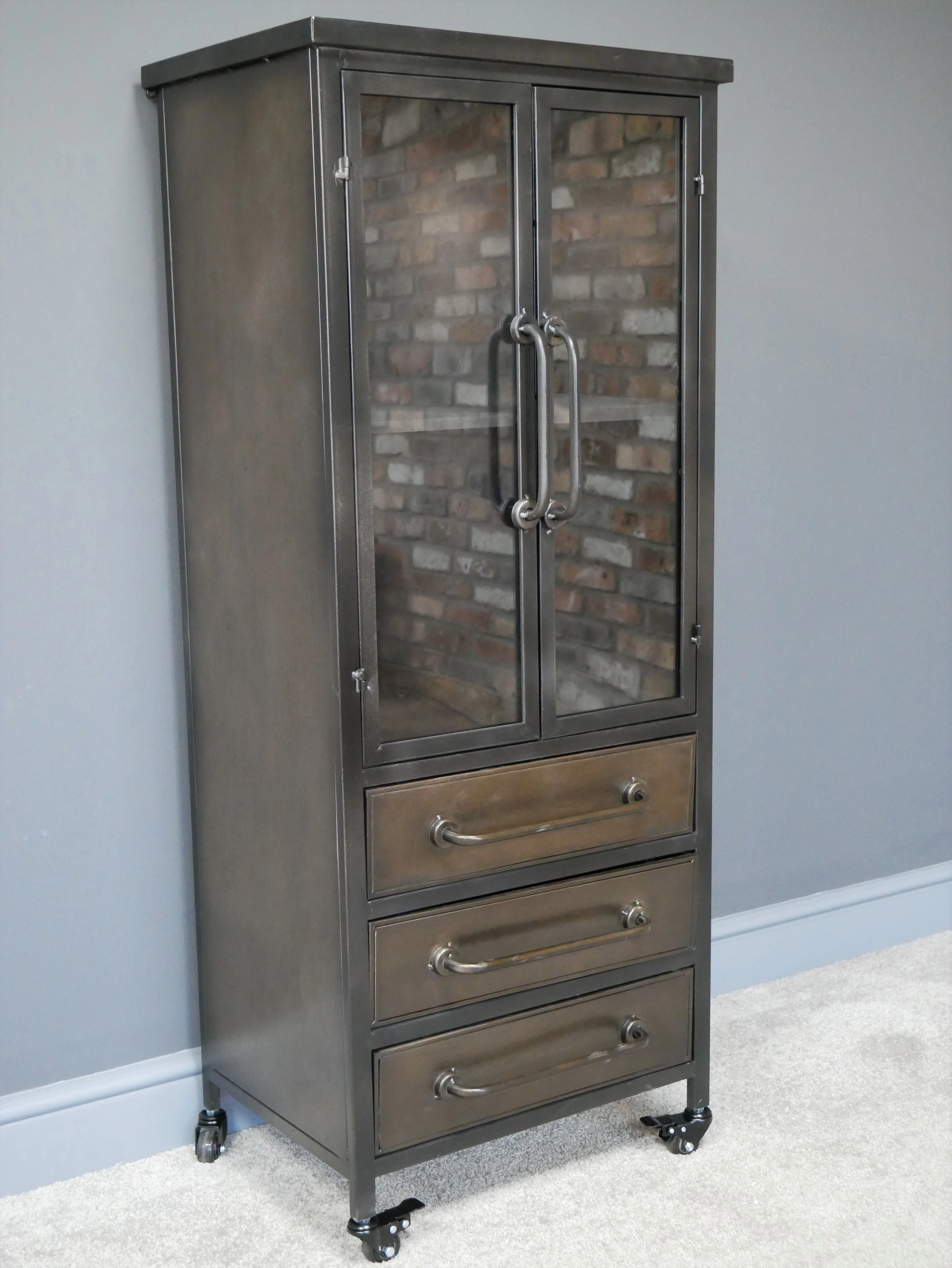 Industrial Cabinet with Glass Doors - Image 2