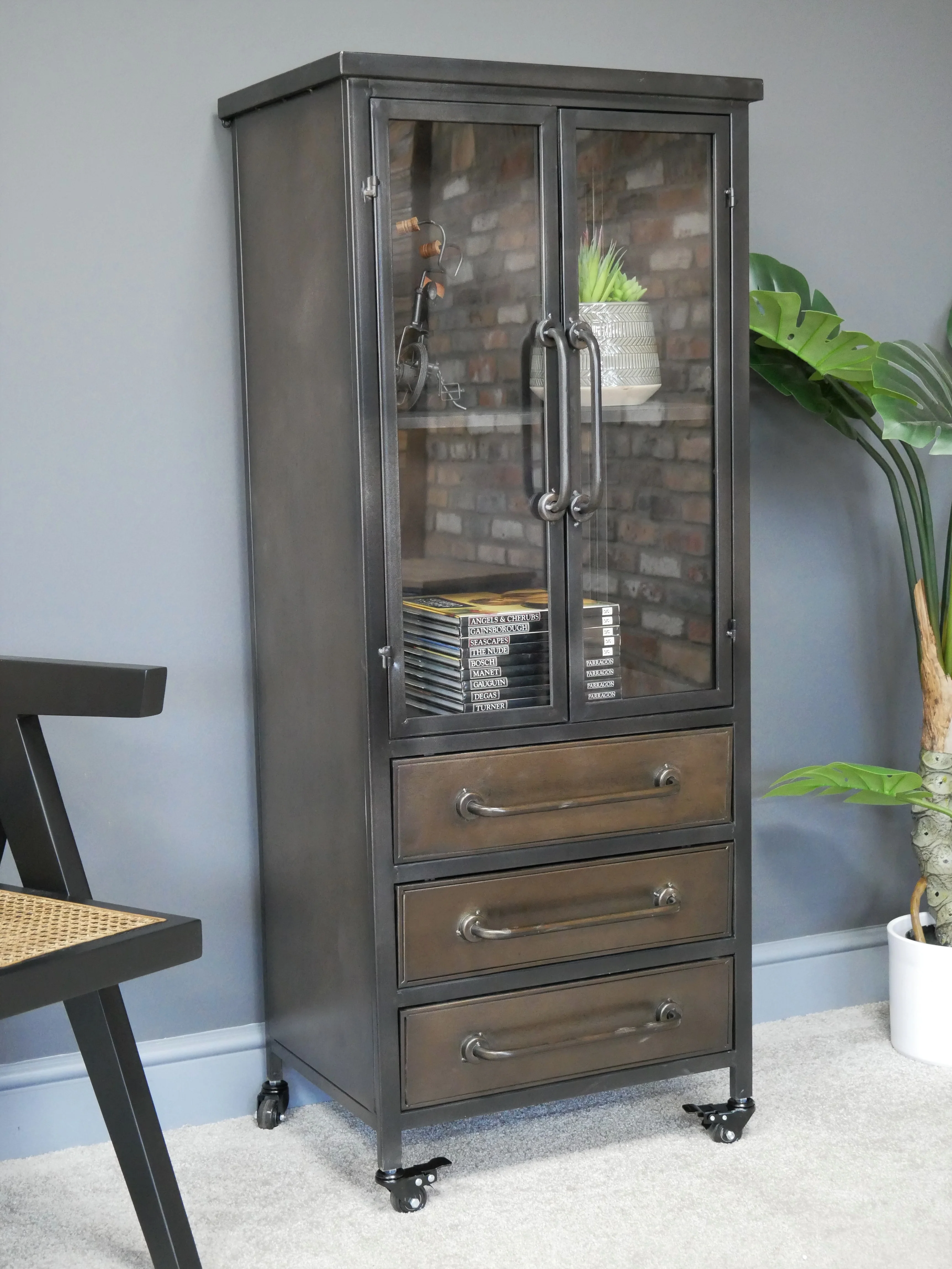 Industrial Cabinet with Glass Doors - Image 3