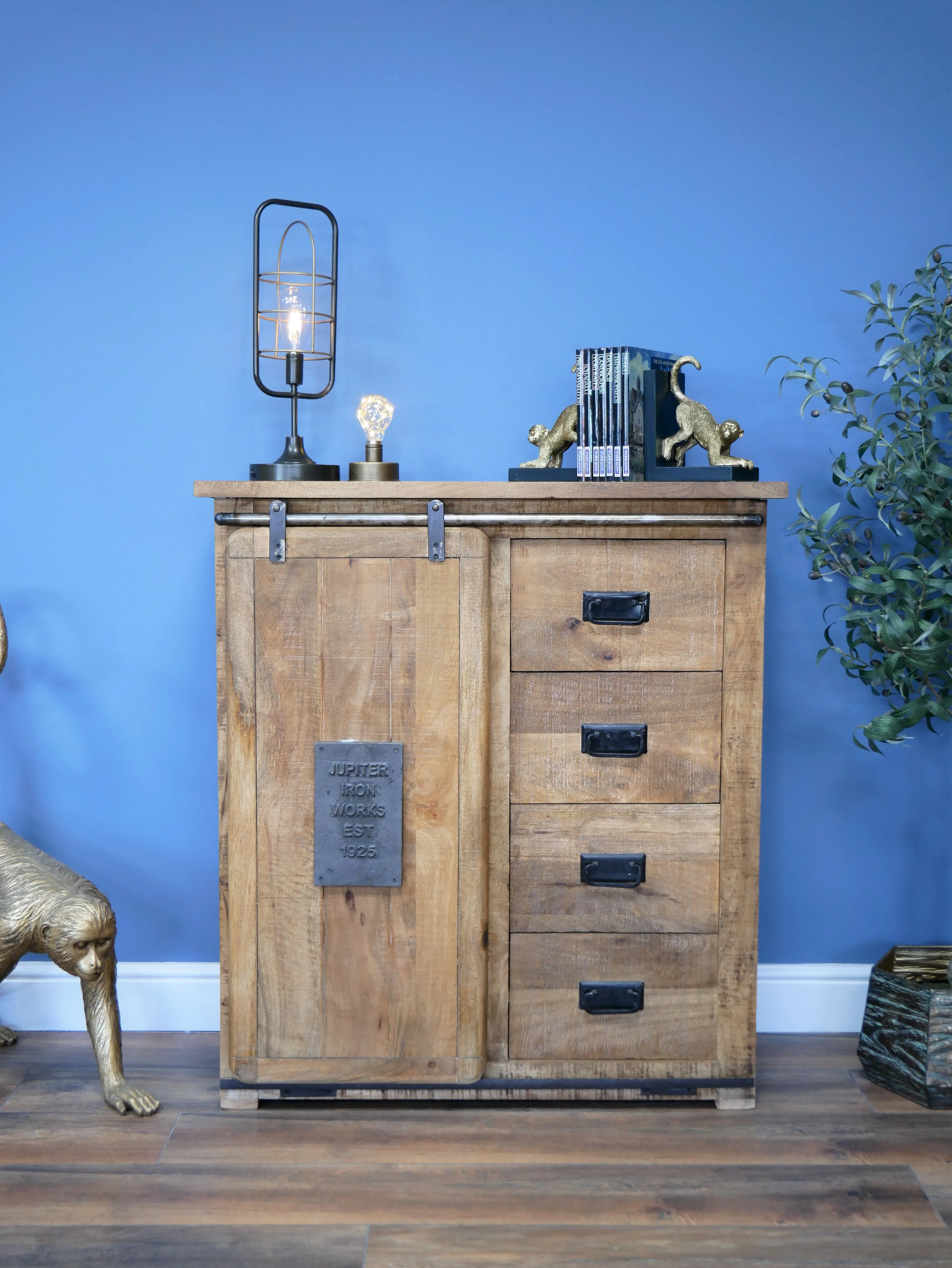 Industrial Sliding Door Cabinet With Drawers - Due May - Image 2