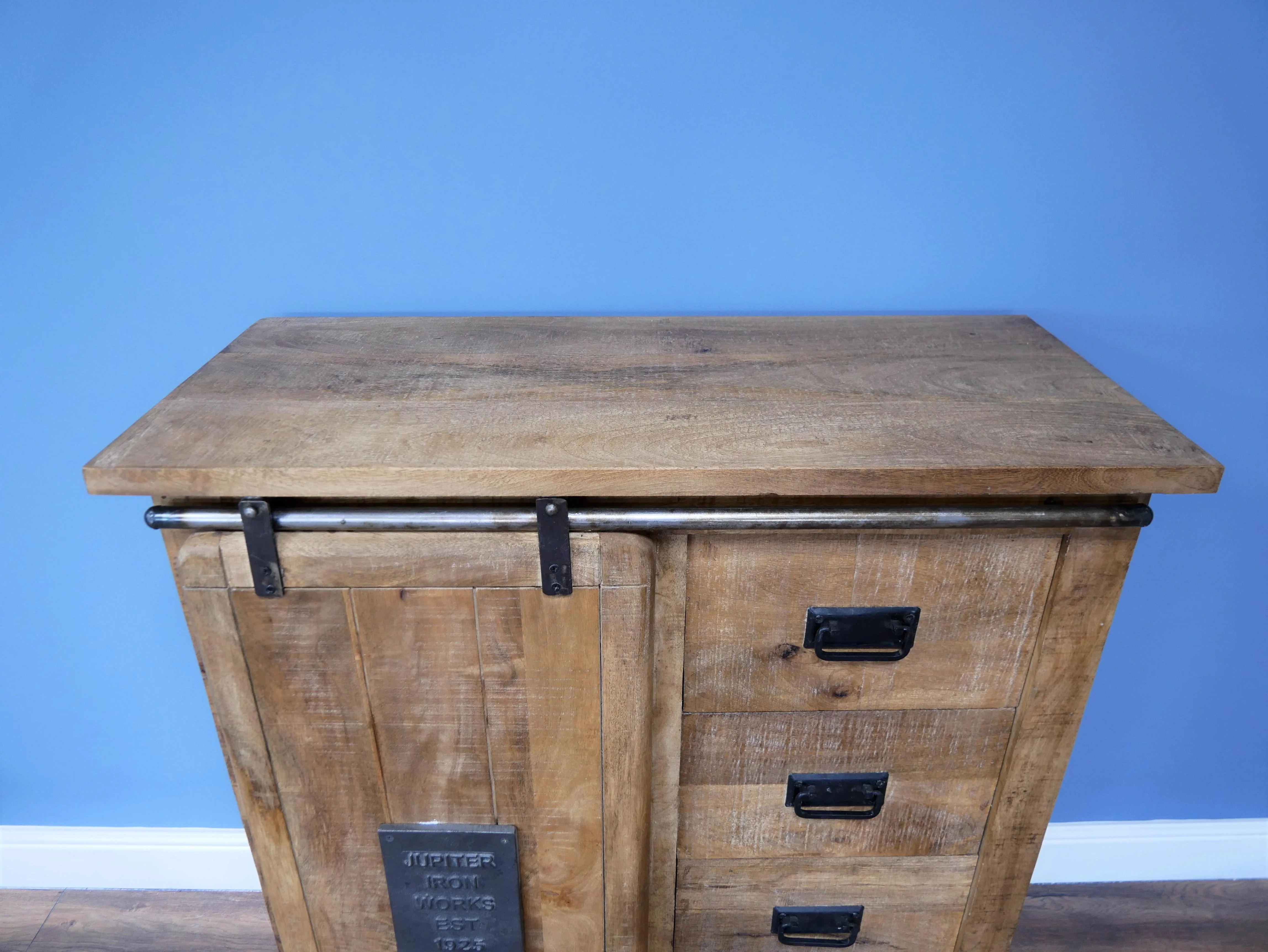 Industrial Sliding Door Cabinet With Drawers - Due May - Image 8