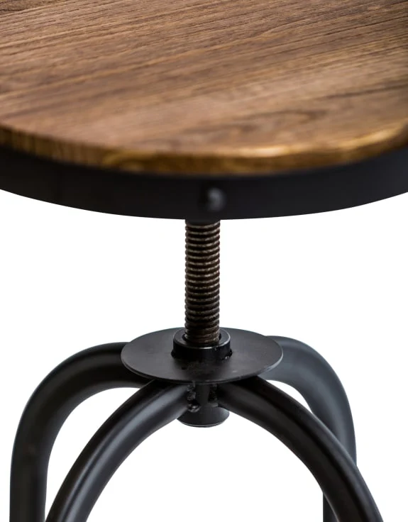 Vintage Style Adjustable Wooden Top stool - Image 3