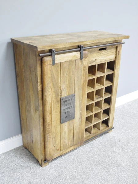 Industrial Wine Cabinet with Sliding Door - Image 4
