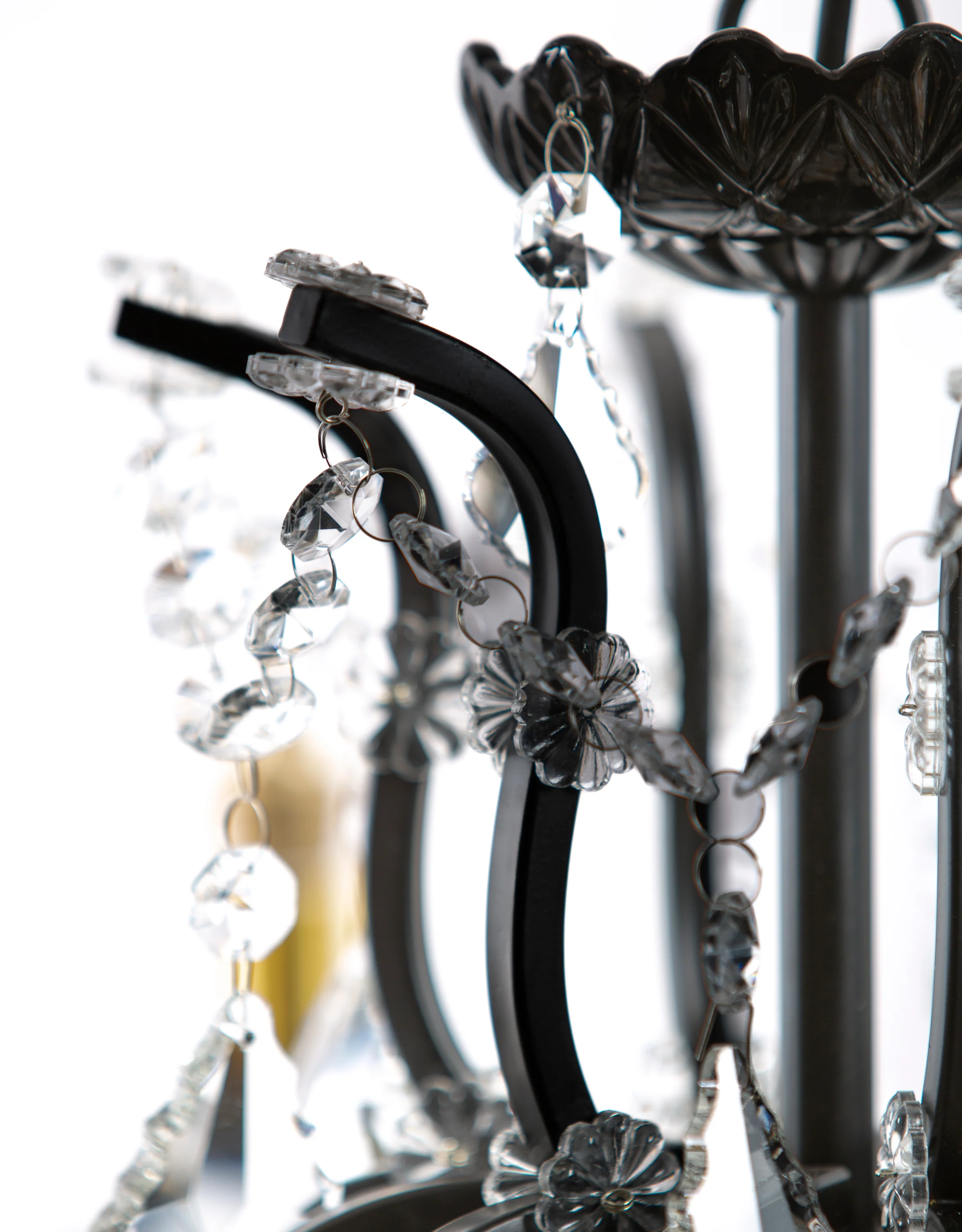 Large 12 Branch Matt Black Shallow Chandelier - Image 2