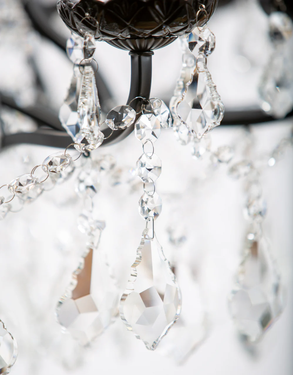 Large 12 Branch Matt Black Shallow Chandelier - Image 3