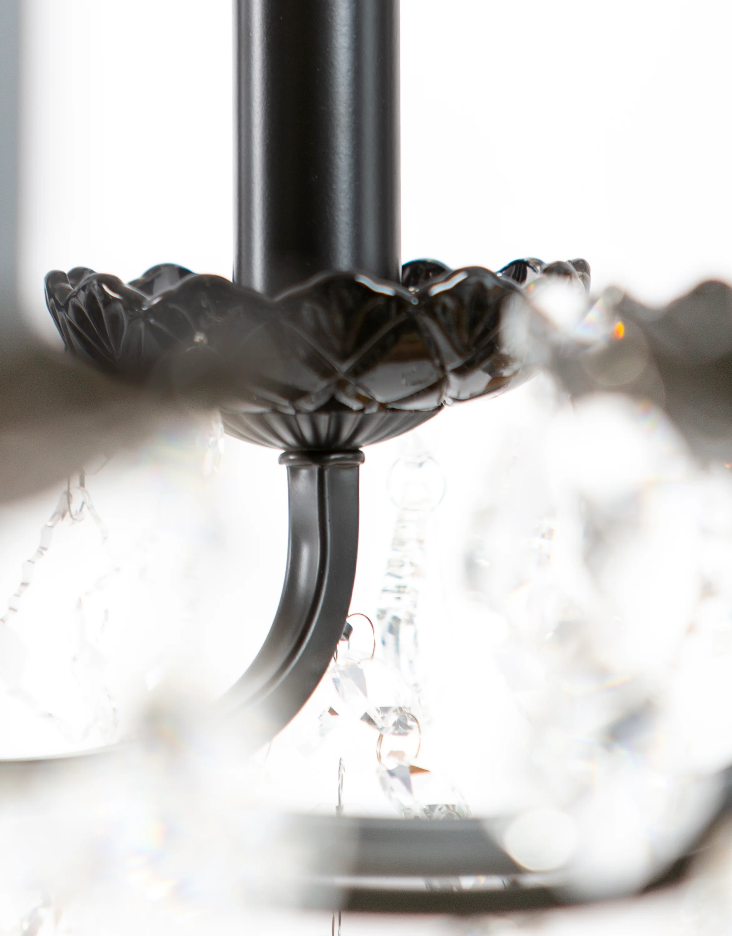 Large 12 Branch Matt Black Shallow Chandelier - Image 4