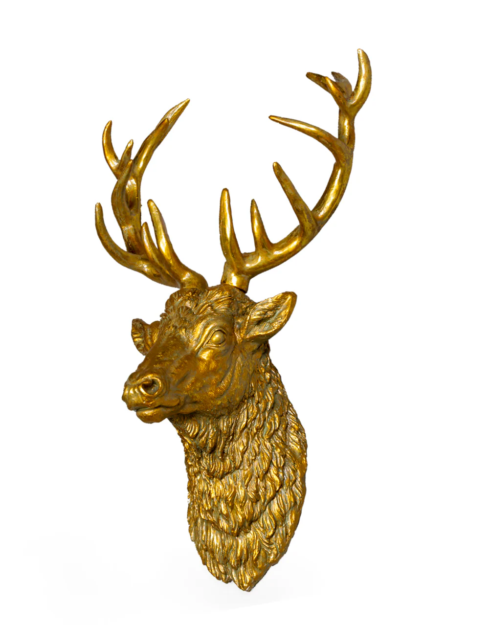 Large Antique Gold Stag Wall Head- Available June