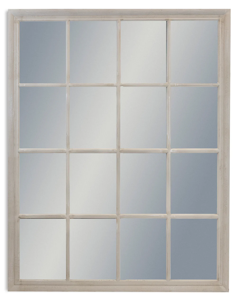 Large French Grey Rectangular Window Mirror - Due Mid July