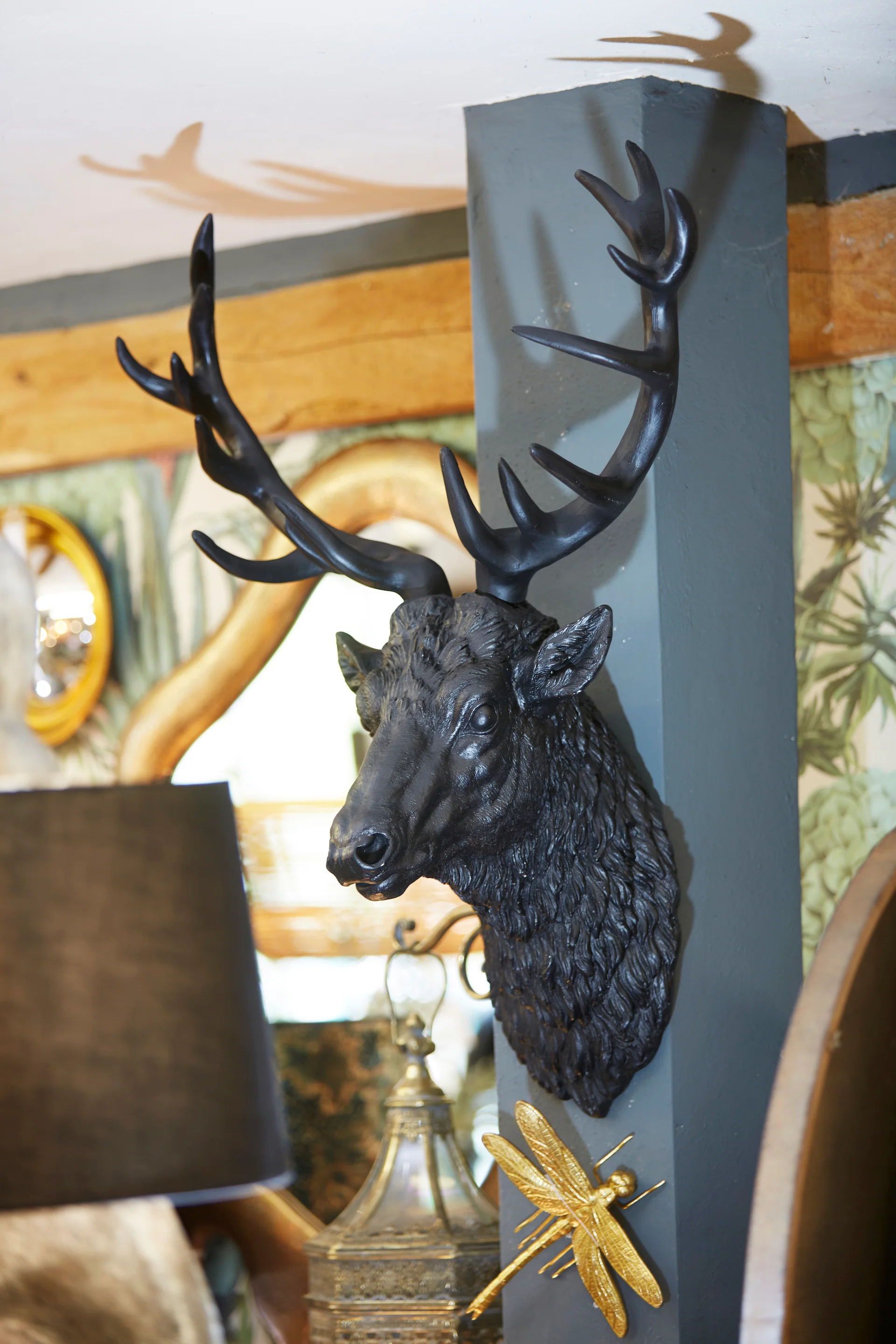 Large Matt Black Stag Wall Head - Available June