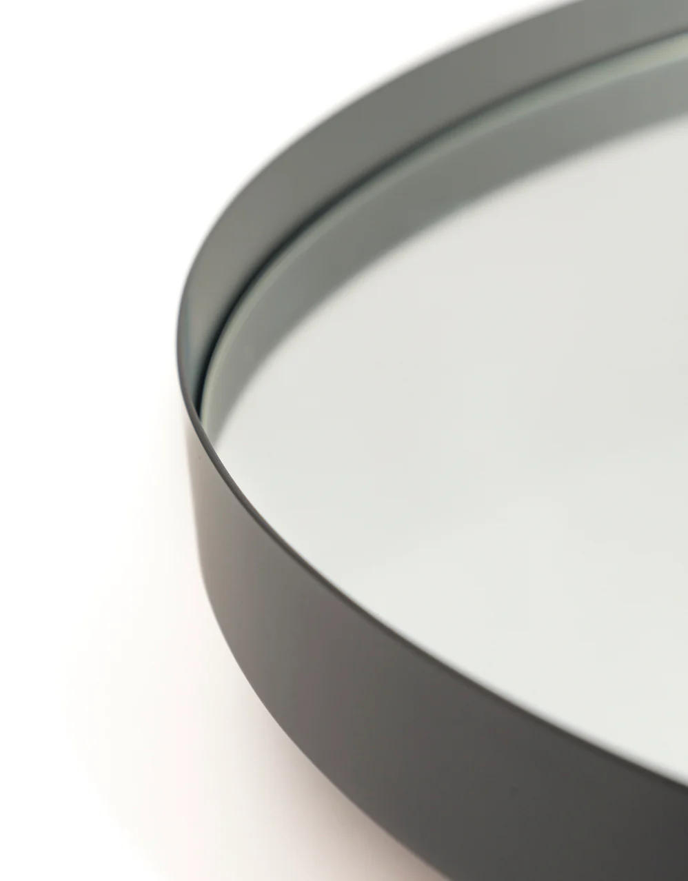 Large Round Matt Black Steel Framed Mirror - Image 2