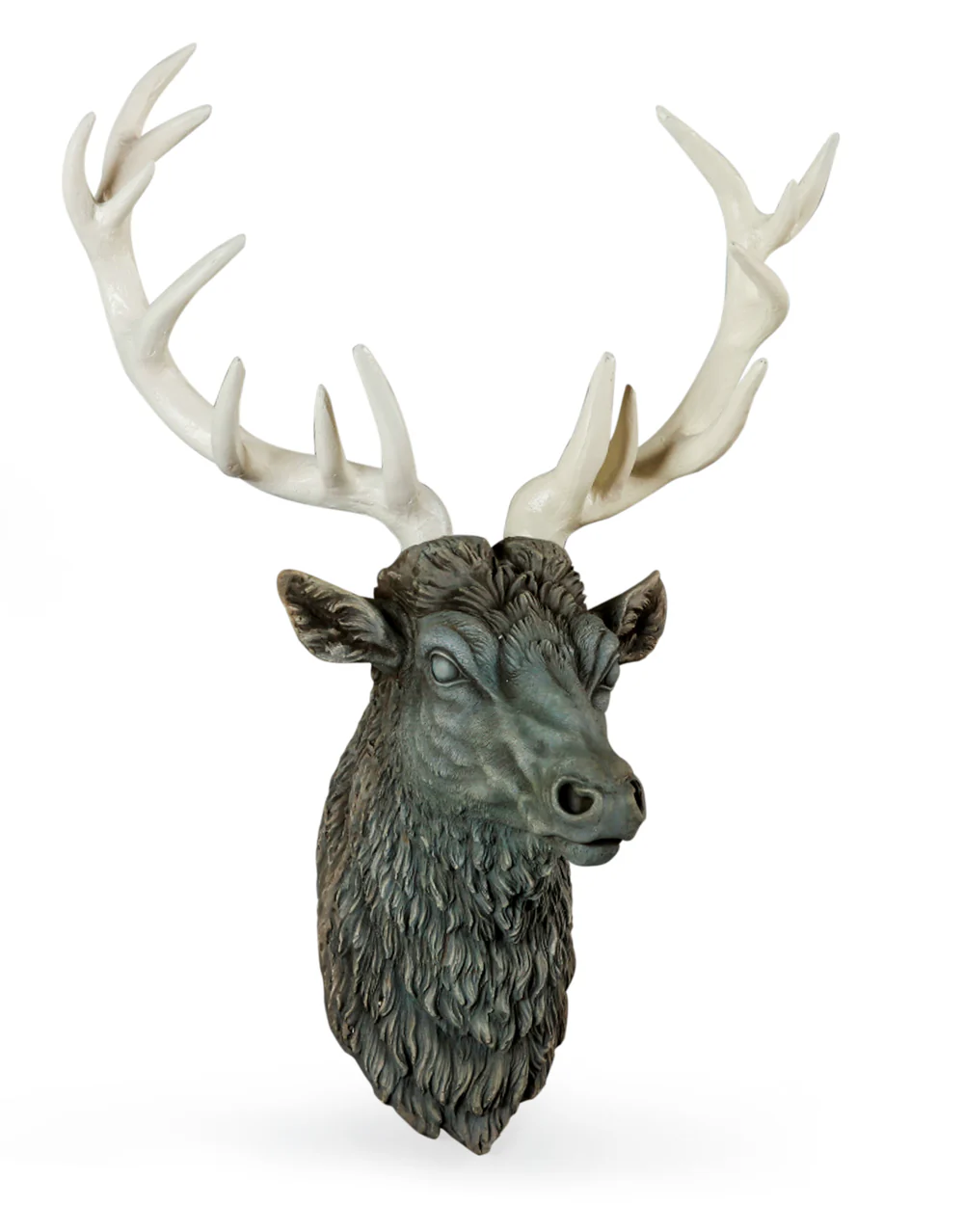 Large Stone Effect Stag Head with Antiqued Antlers - available June