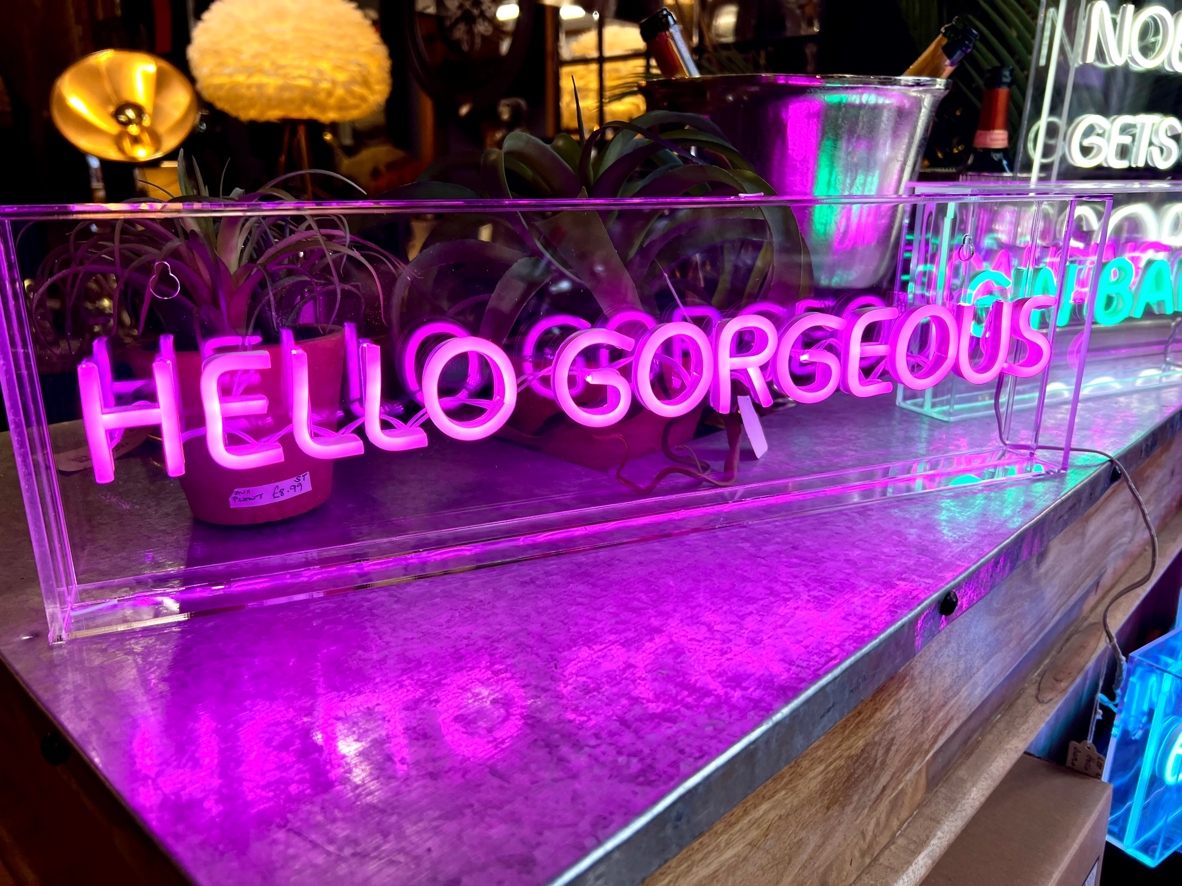 LED Neon Acrylic Light Box - Hello Gorgeous